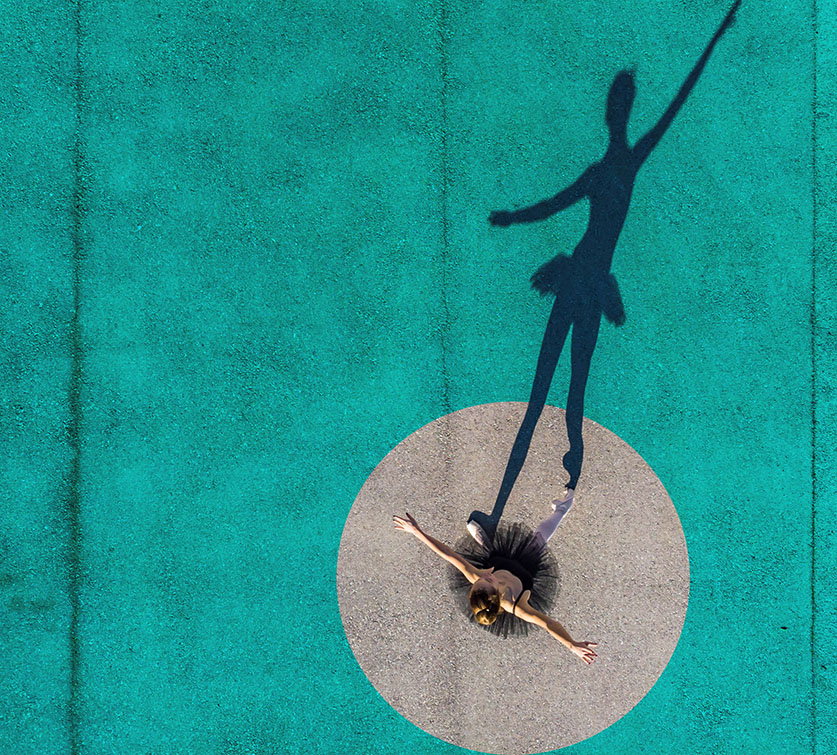 Ballerina casting a long shadow